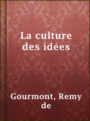 cover image of La culture des idées